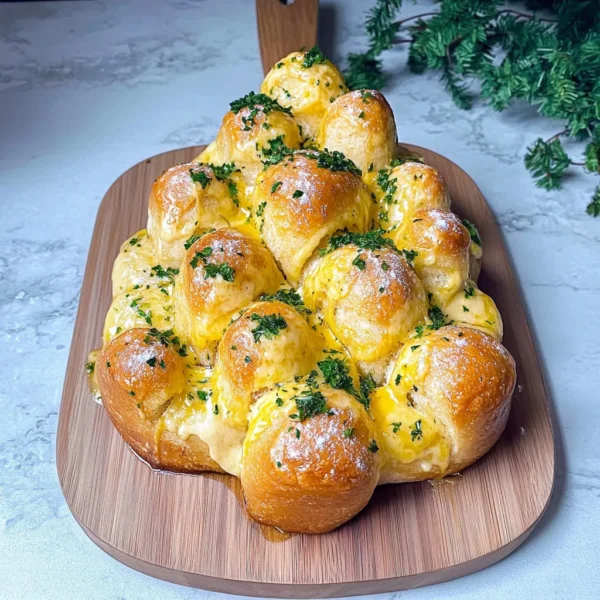 Cheesy christmas tree pull apart bread (Easy Recipe)