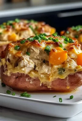 CHICKEN POT PIE STUFFED SWEET POTATOES