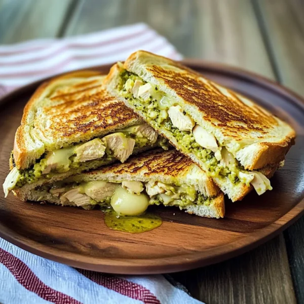 Chicken Salad Panini WIth Pesto & Fontina Cheese
