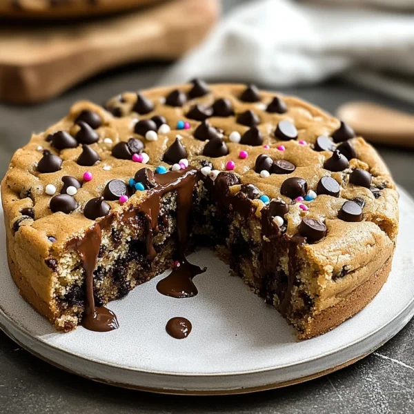 GIANT CHOCOLATE CHIP COOKIE CAKE