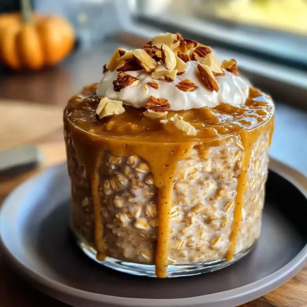 High Protein Pumpkin Overnight Oats (27g Protein!)