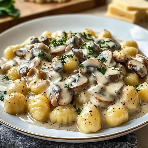 Mushroom Gnocchi With Parmesan Cream Sauce
