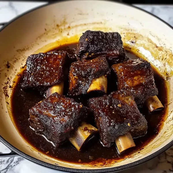 Simple Balsamic Bourbon Short Ribs