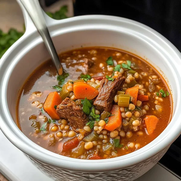 Slow Cooker Beef Barley Soup