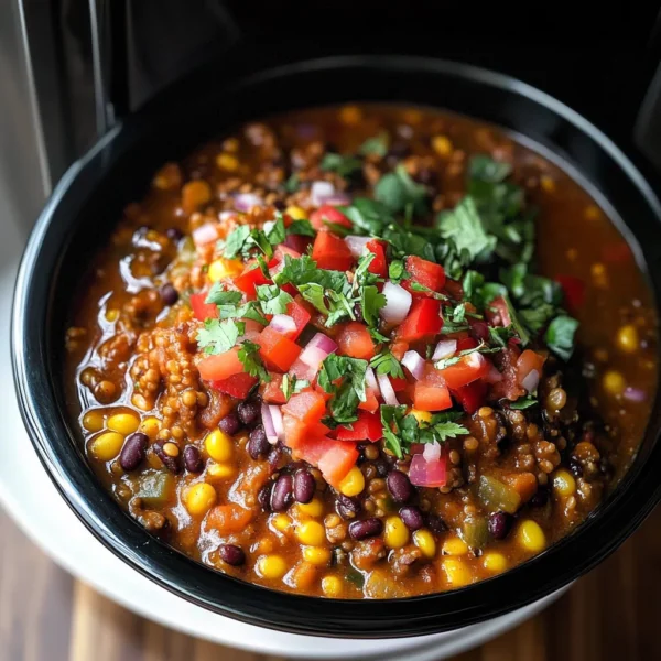 SLOW COOKER LENTIL TACO CHILI