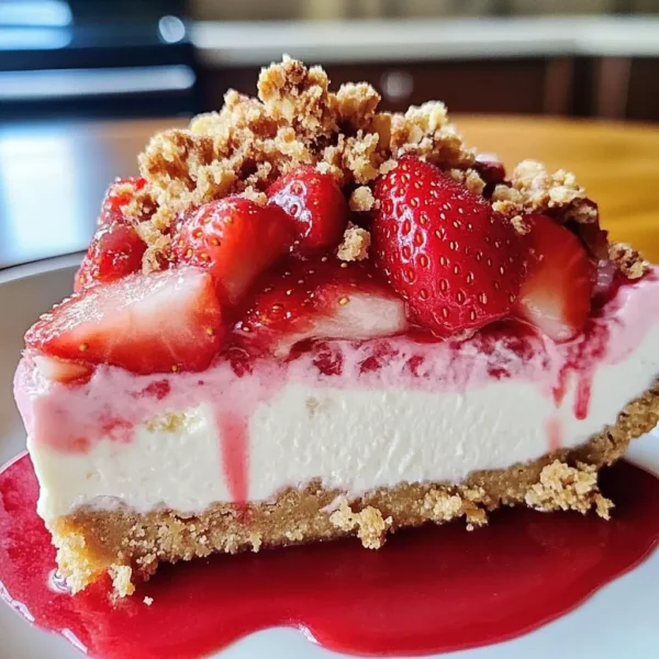 Strawberry Crunch Cheesecake - Easy Creamy & Crunchy Delight