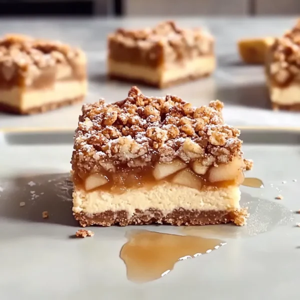Sweet Apple Crisp Cheesecake Bars
