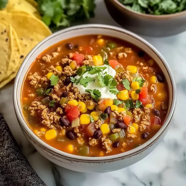 Tasty Turkey Taco Soup