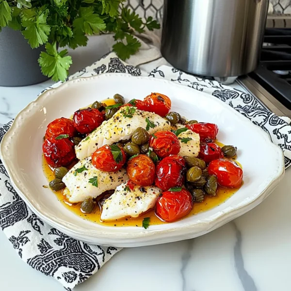 Tilapia With Roasted Tomatoes, Capers & Olives