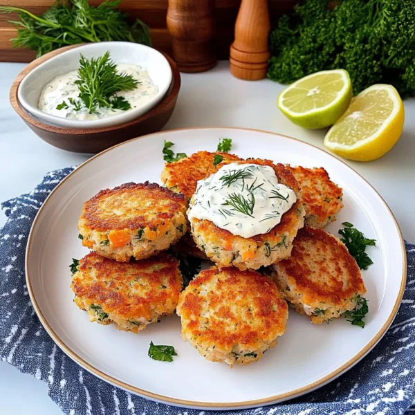 Wild Salmon Cakes With Creamy Dill Sauce