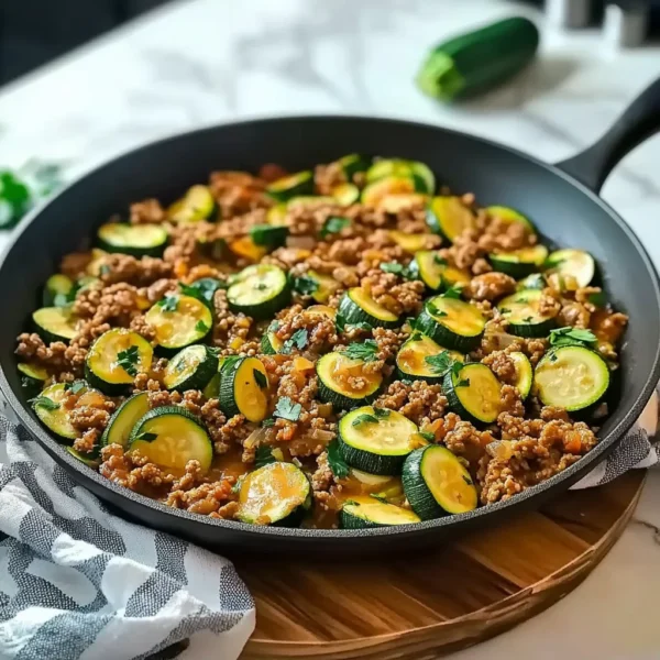 A Cozy Comfort Dish: Ground Turkey and Zucchini Skillet