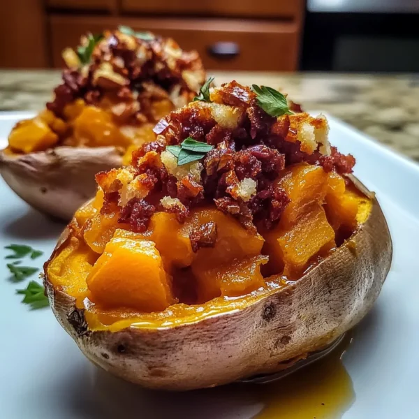 Apple Spiced Stuffed Sweet Potatoes