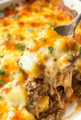 CHEESY GROUND BEEF AND POTATO CASSEROLE