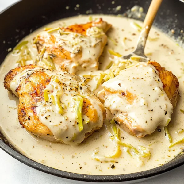 CHICKEN WITH CREAMY LEEK SAUCE