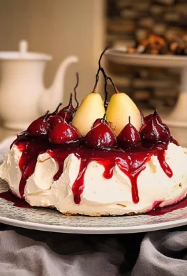 CRANBERRY MULLED PEAR PAVLOVA