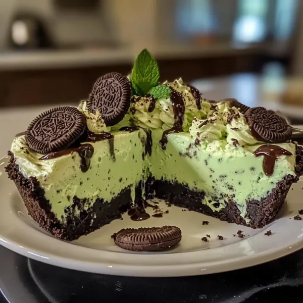 Creamy Grasshopper Pie Recipe with Oreo Crust - Easy Minty Chocolate Dessert