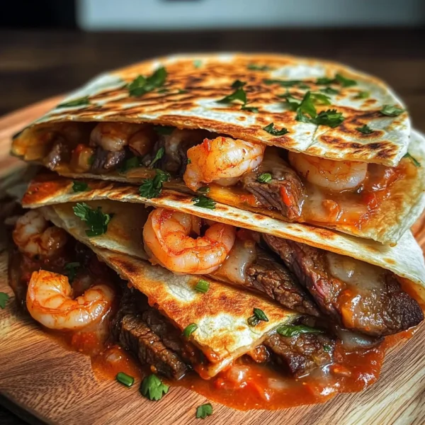 Creole Steak and Shrimp Quesadillas