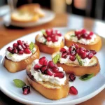 Delicious Crostini Appetizer with Goat Cheese & Pomegranate Bliss