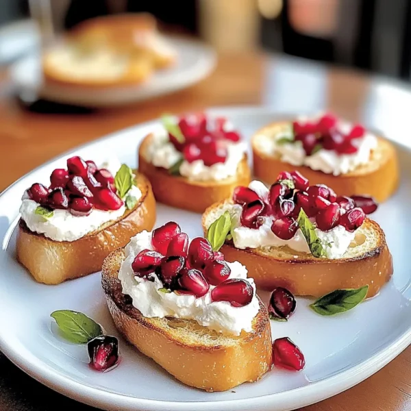 Delicious Crostini Appetizer with Goat Cheese & Pomegranate Bliss