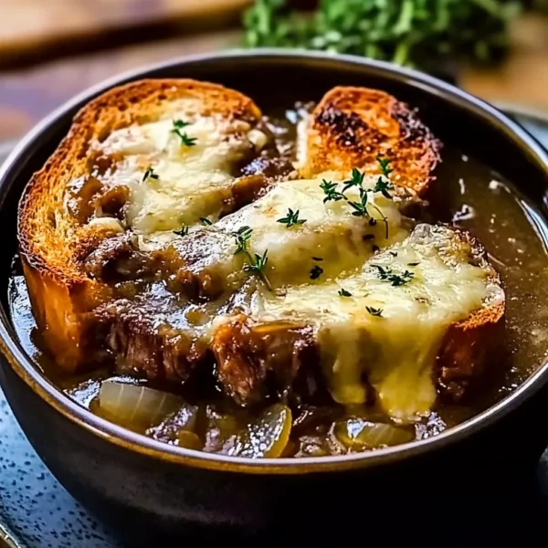 French Onion Short Rib Soup with Gruyère Toast