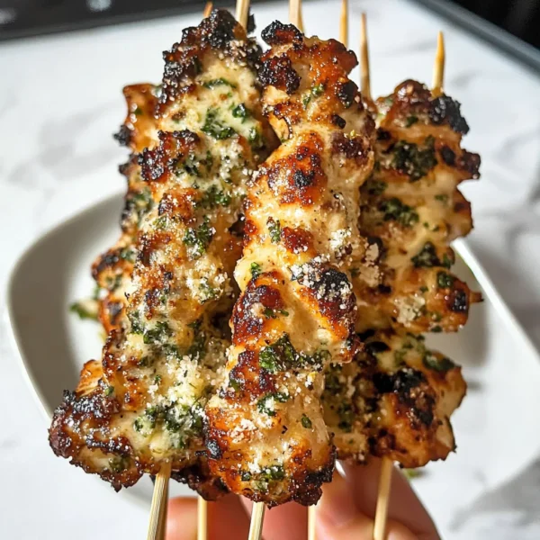 Garlic Parmesan Chicken Skewers