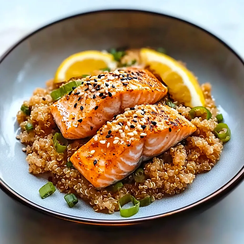 GOCHUJANG BAKED QUINOA WITH SLOW ROASTED SALMON