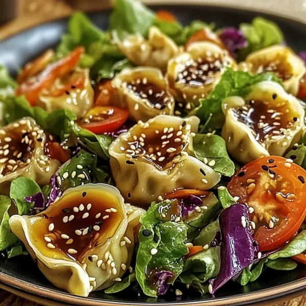 Irresistible Crispy Dumpling Salad with Soy Dressing