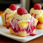 Lemon Raspberry Swirl Square Cupcakes