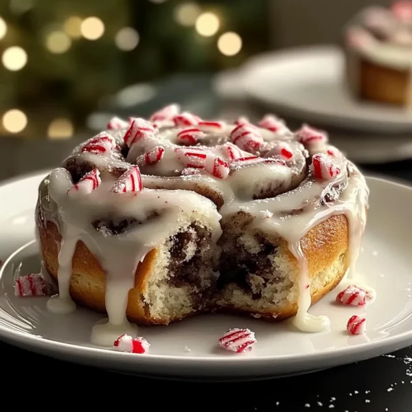 Peppermint Bark Cinnamon Rolls