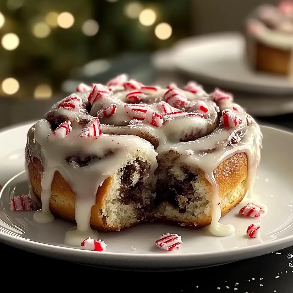 Peppermint Bark Cinnamon Rolls