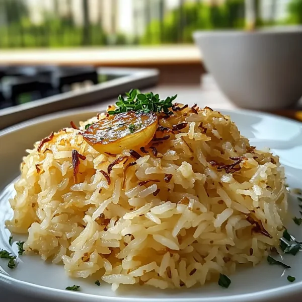 Savory Golden Onion Butter Jasmine Rice