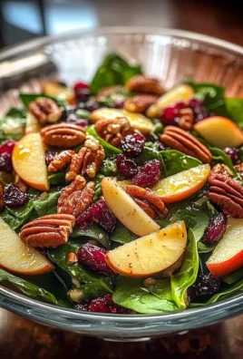 Spinach Salad with Apples, Pecans & Cranberries