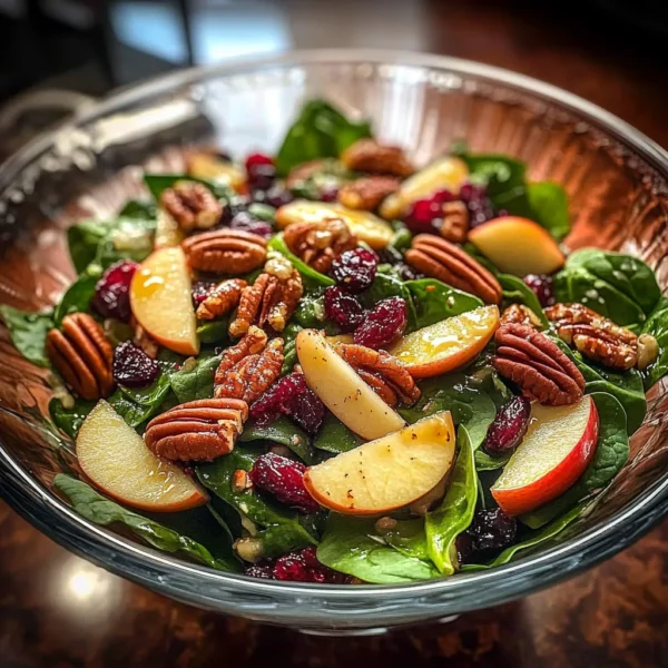 Spinach Salad with Apples, Pecans & Cranberries