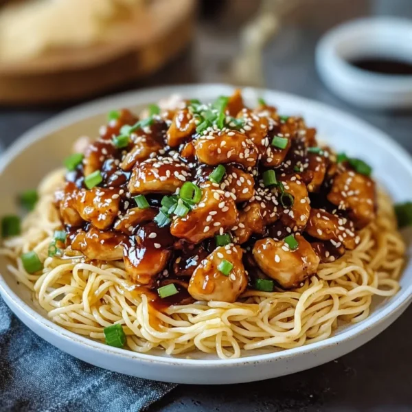 Sticky Garlic Chicken Noodles