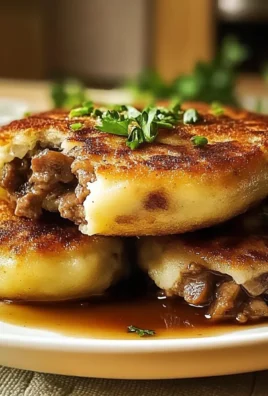 Stuffed Potato Cakes with Meat and Mushrooms