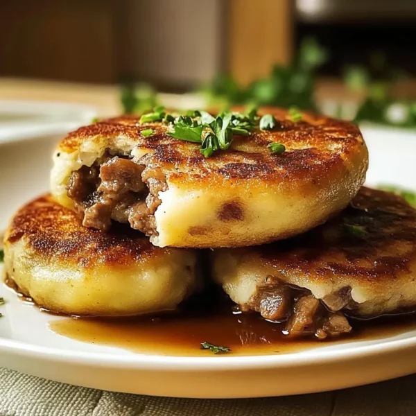 Stuffed Potato Cakes with Meat and Mushrooms