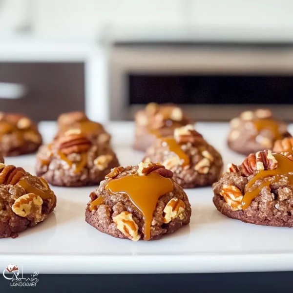 Chocolate Pecan Cookies with Caramel Drops