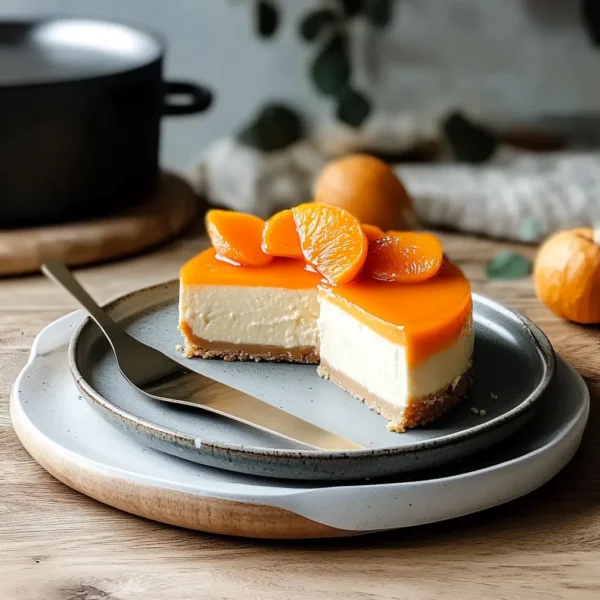 Creamy Persimmon Cheesecake with a Sweet Salty Twist