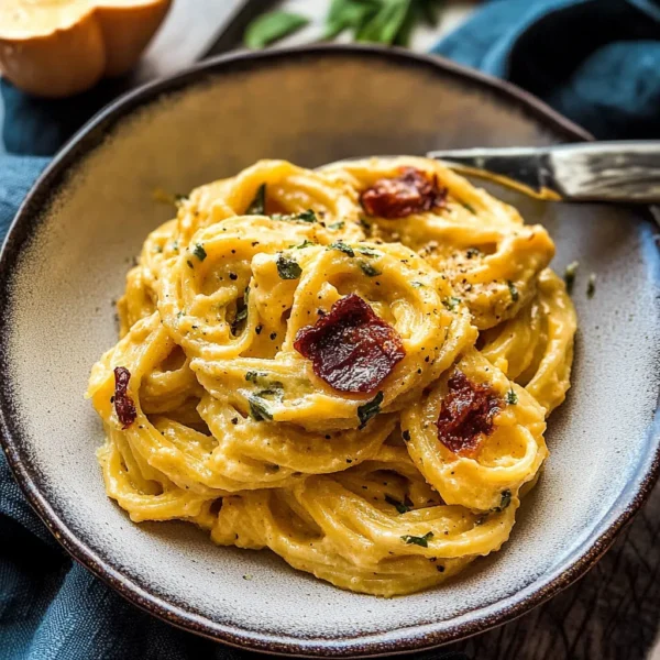 Creamy Roasted Garlic Butternut Squash Pasta.