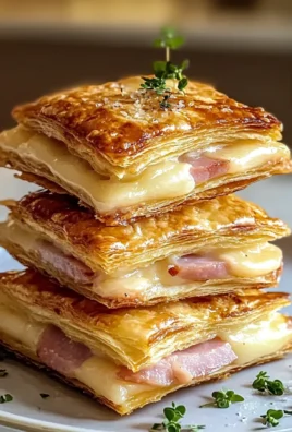 CRISPY HAM & CHEESE PUFF PASTRY STACKS