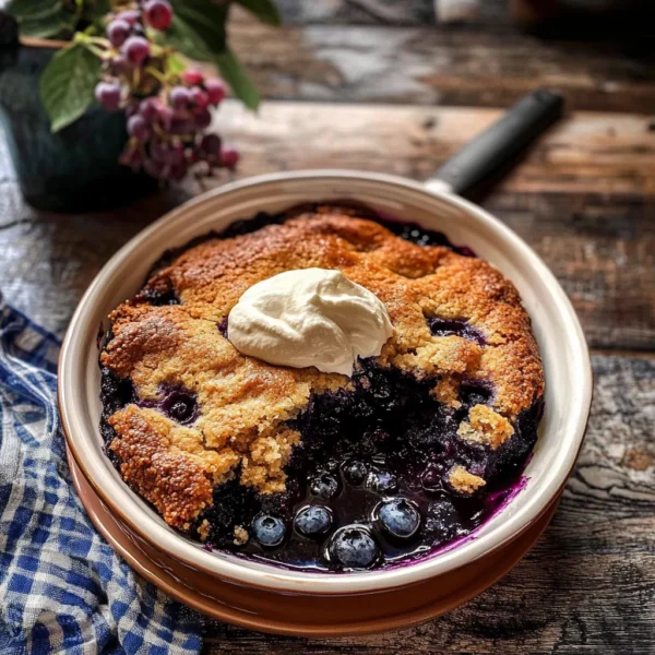 Easy Blueberry Ginger Cookie Cobbler.