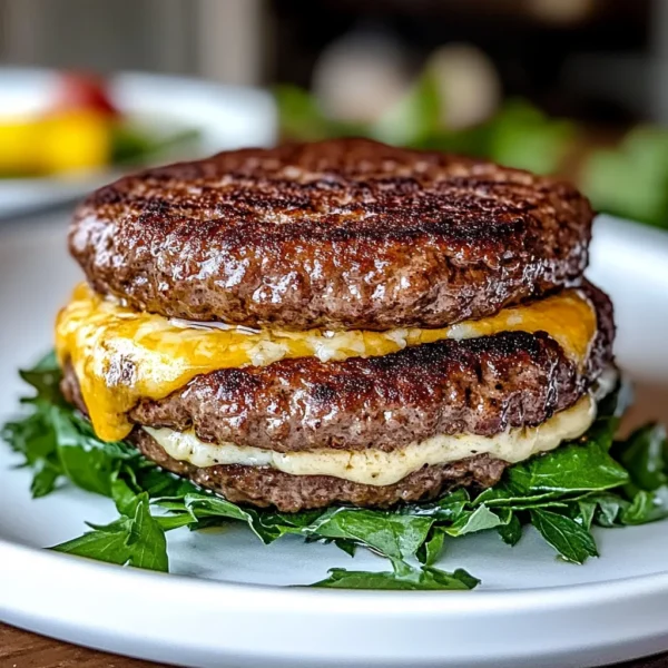 Grass-Fed Hamburger Patties Smothered in Gooey Cheese Bliss