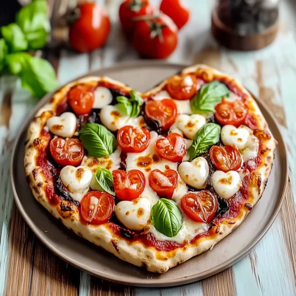 Heart-Shaped Fathead Pizza: Indulgent Fresh Toppings Delight
