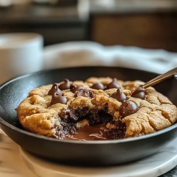 High-Protein Greek Yogurt Cookie Skillet - Easy Chocolate Chip Dessert