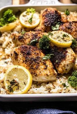One Pan Lemon Pepper Yogurt Chicken and Rice.
