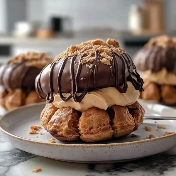 Peanut Butter & Chocolate Cream Puffs