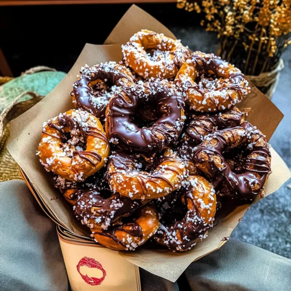 Salted Caramel Brûlée Chocolate Pretzels.