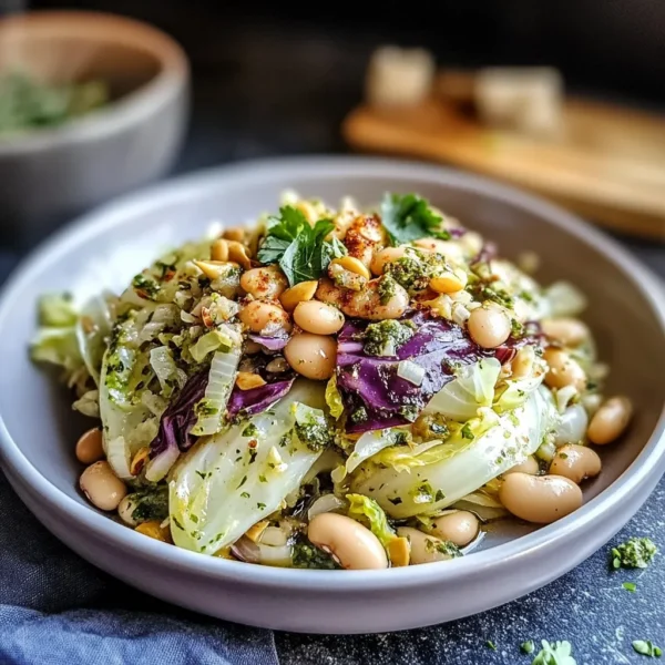 Savor White Beans and Charred Cabbage with Zesty Vinaigrette