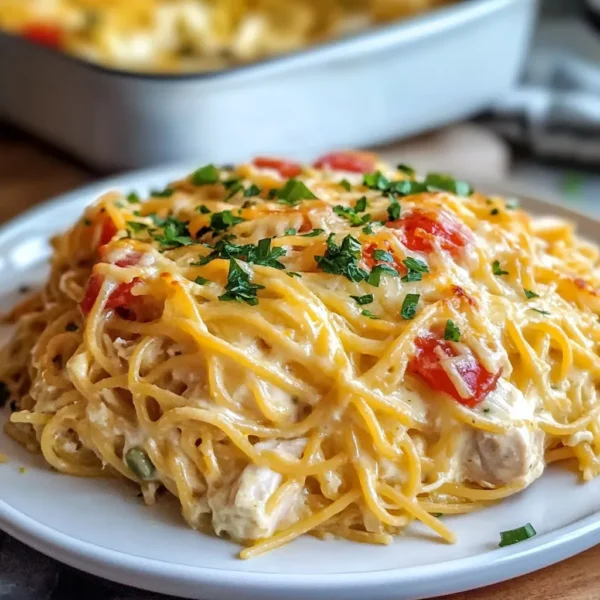 Spaghetti Chicken Casserole | Creamy Family Dinner Idea