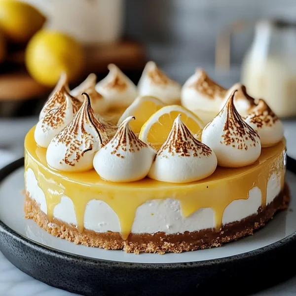 Triple Lemon Meringue Cheesecake